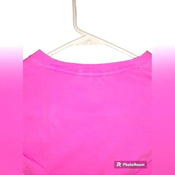 PINK VS Long Sleeve Crew neck Tee Shirt Pink with Black Logos - Picture 8 of 8